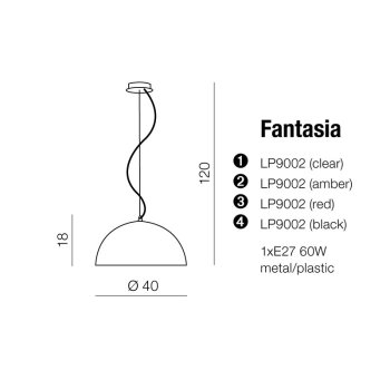 Azzardo Lampa designerska FANTASIA LP9002 BLACK