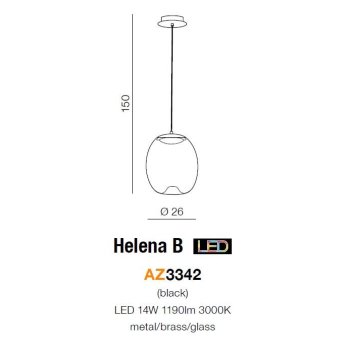 Azzardo Lampa zwis nowoczesna Helena B czarna AZ3342 -