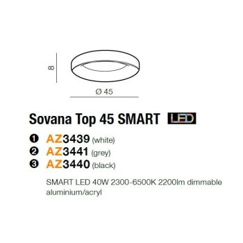 Azzardo Lampa sufitowa Sovana 45 SMART AZ3441-