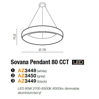 Azzardo Lampa designerska Sovana 80 CCT AZ3449-