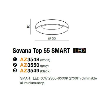 Azzardo Lampa sufitowa Sovana 55 SMART AZ3549-