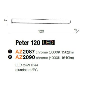 Azzardo Lampa ścienna PETER 120 AZ2090