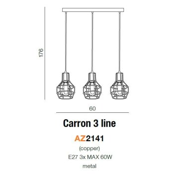 Azzardo Lampa designerska CARRON 3 AZ2141