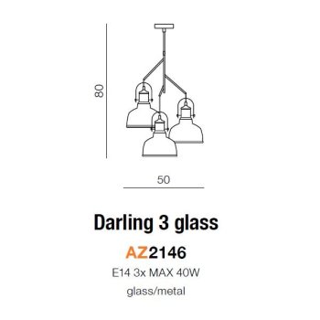 Azzardo Lampa designerska DARLING GLASS 3 AZ2146
