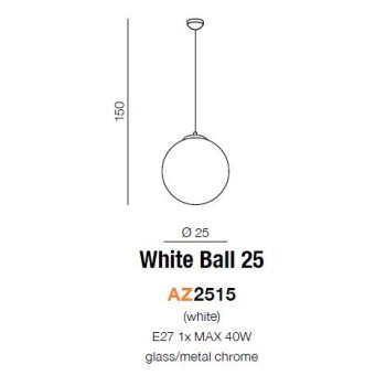 Azzardo Lampa designerska WHITE BALL 25 AZ2515