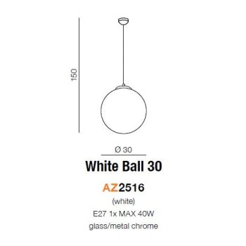 Azzardo Lampa designerska WHITE BALL 30 AZ2516