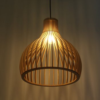 DECORATIVI Lampa Designerski drewniana wisząca E27 565