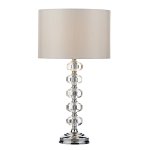 Oleana Table Lamp Polished Chrome Crystal complete with Shade