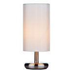 Tico Touch Table Lamp Satin Chrome complete with Ivory Shade