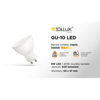 Żarówka LED GU10 3000K 8W SL.0972 - Sollux