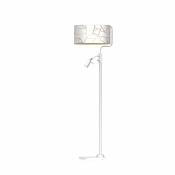 Lampa podłogowa ZIGGY WHITE White-Gold 1xE27 + 1x mini GU10 MLP7571-Milagro